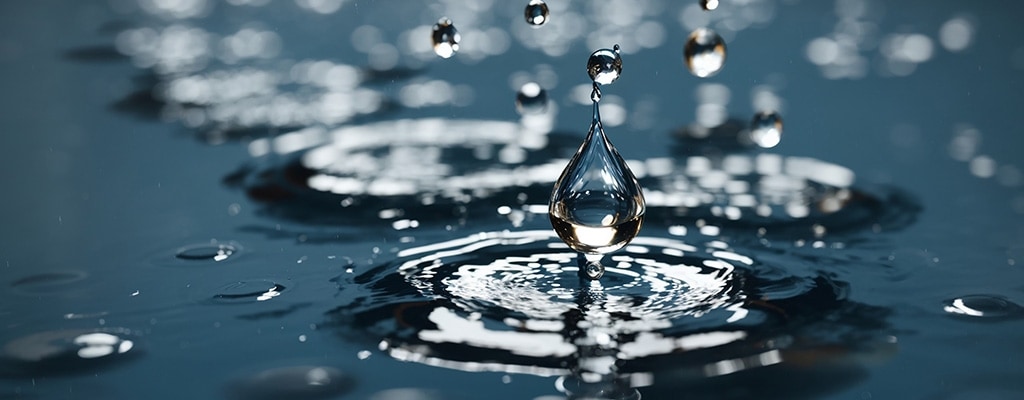 Water drop signifying water conservation.