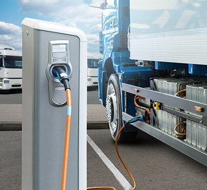 EV charging station for a truck.