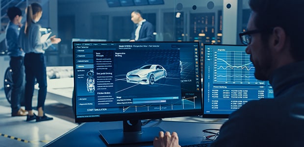 Engineering team designing a connectivity platform for an electric vehicle.