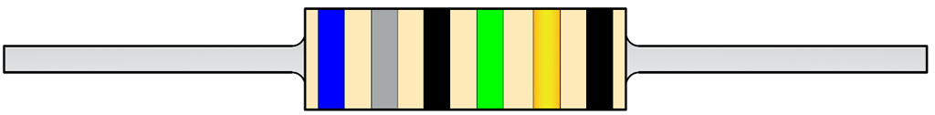 Diagramm der Widerstands-Farbcodes: 6-Bandwiderstände
