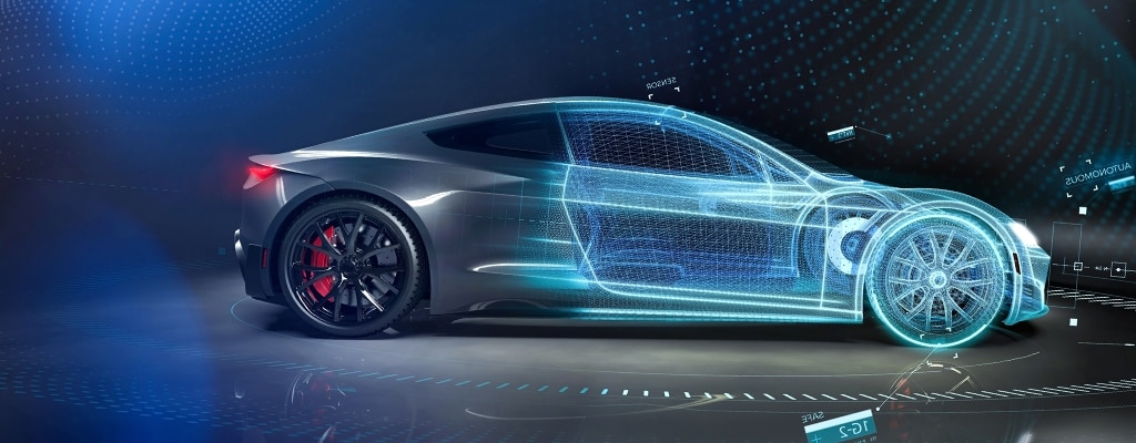 connected smart car illustration