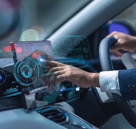 connected smart car illustration