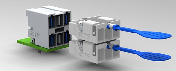 Gestapelte 2x3 ELCON Mini-Steckverbinderlösung