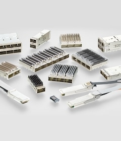 Famille de produits de connecteurs et de cages QSFP