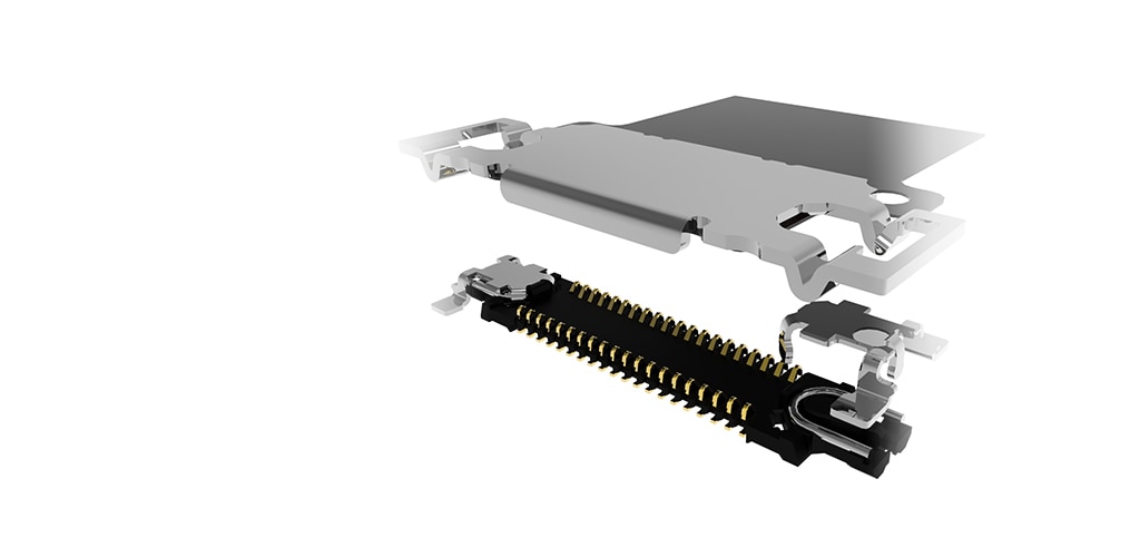 Fine pitch board-to-flex connector