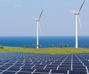 energía renovable - parque eólico y solar