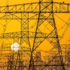 overhead lines on the sunset