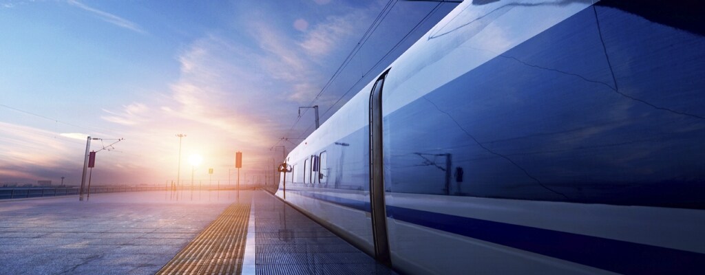 Sunset on a railway