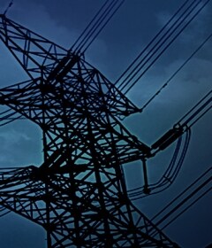Power line by night