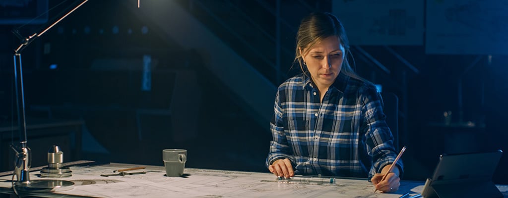 woman engineering new products