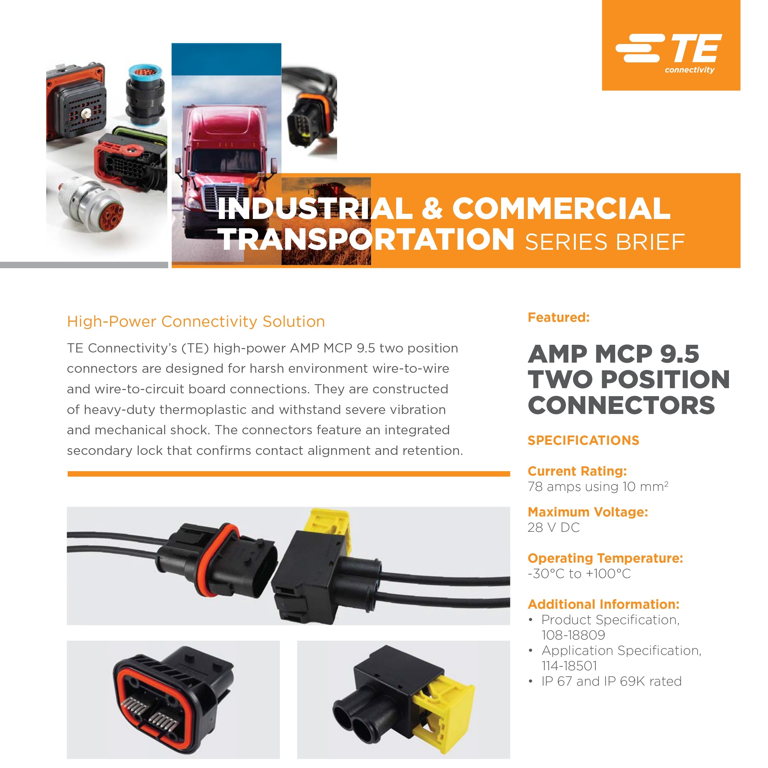 AMP MCP 9.5 Two Position Connectors Series Brief