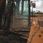 Construction vehicle in the mud