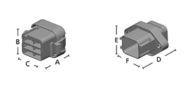 Dimensions de la série DEUTSCH AEC
