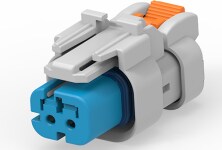 AMPSEAL 16 sealed connector plug housing with integrated terminal position assurance and color-coded mechanical keying for industrial and commercial transportation applications