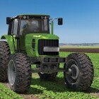 Electric tractor in the field