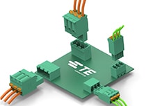Conectores PCB de grampo de pressionamento BUCHANAN em um fundo branco