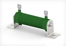 Resistor de potência de fio enrolado em um fundo branco