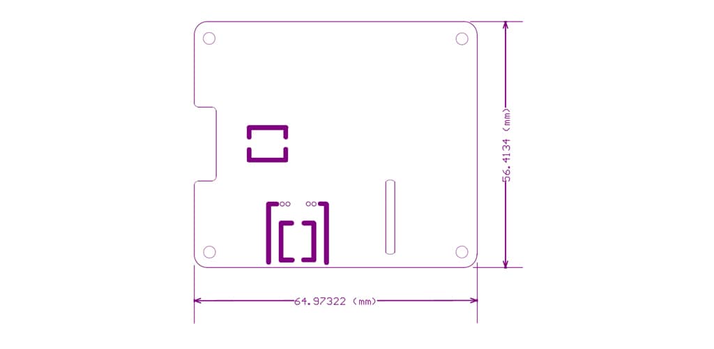 Dimensions (mm) MEAS WEATHER SHIELD FOR RASPBERRY PI MOTHERBOARD