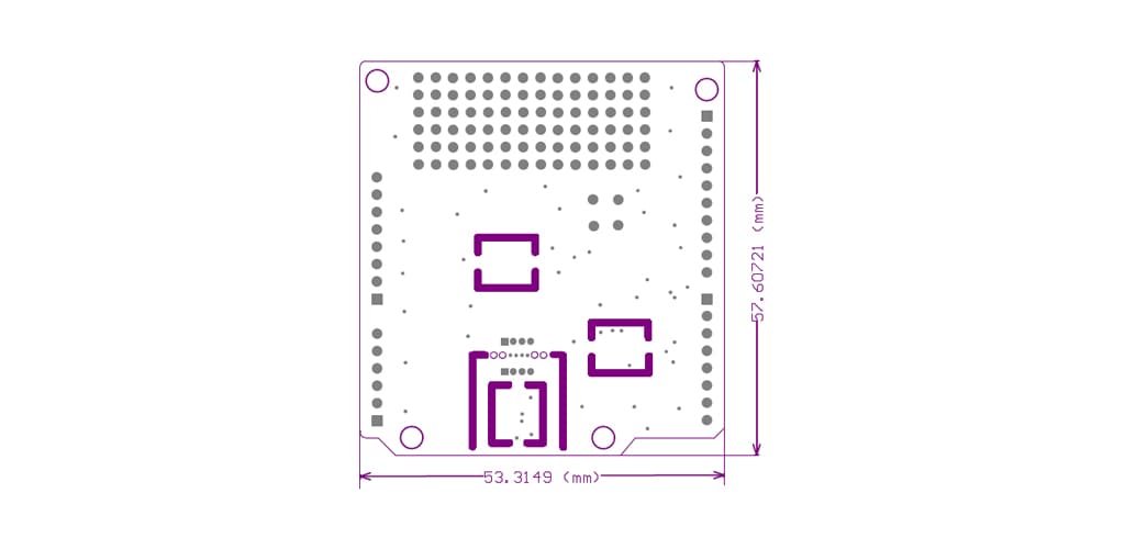 Dimensions PROTECTION CONTRE LES INTEMPÉRIES MEAS POUR CARTE MÈRE ARDUINO/Genuino 